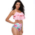 Ruffled Bikini & High Waist Bottom Swimsuit